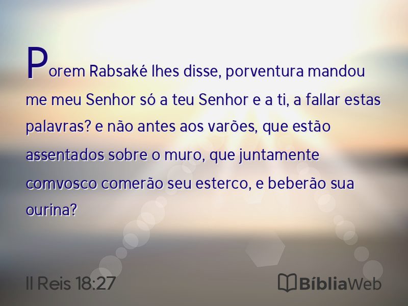 II Reis 18:27 em imagem para compartilhar