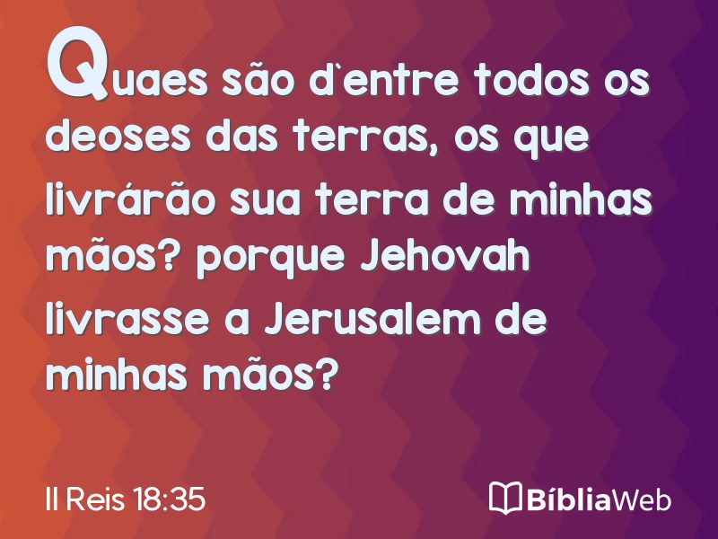II Reis 18:35 em imagem para compartilhar
