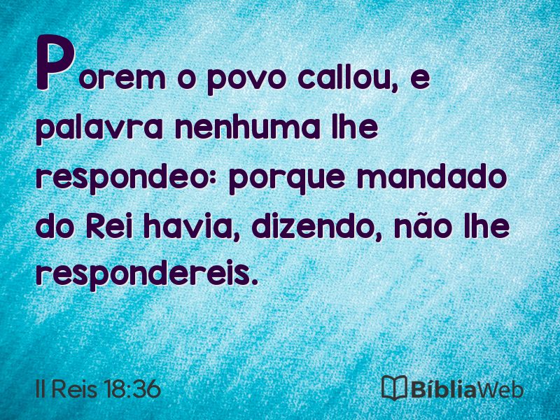 II Reis 18:36 em imagem para compartilhar
