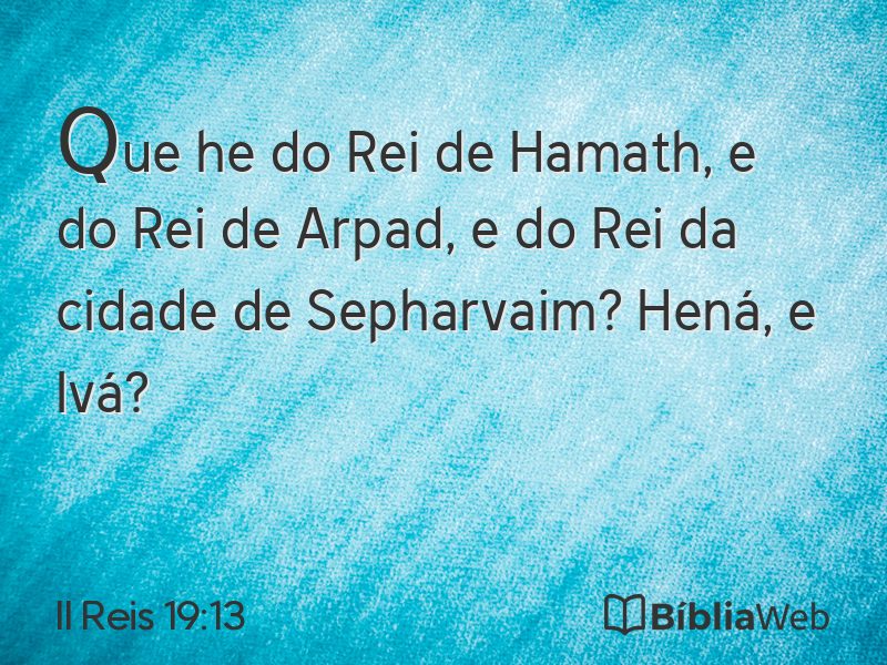 II Reis 19:13 em imagem para compartilhar