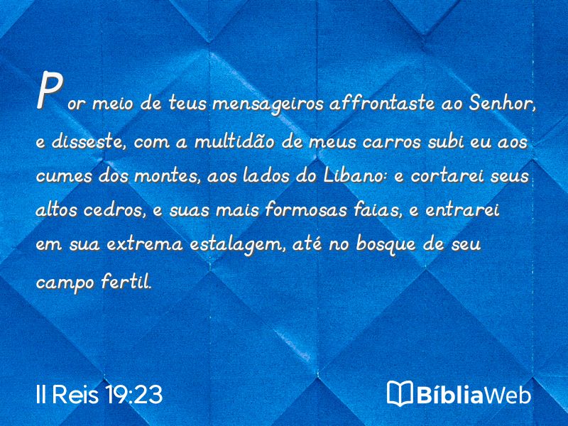 II Reis 19:23 em imagem para compartilhar