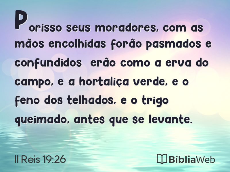 II Reis 19:26 em imagem para compartilhar