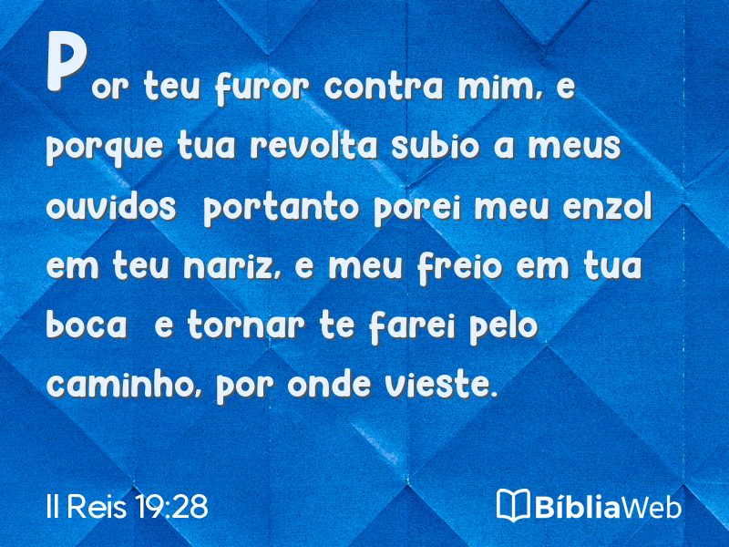 II Reis 19:28 em imagem para compartilhar