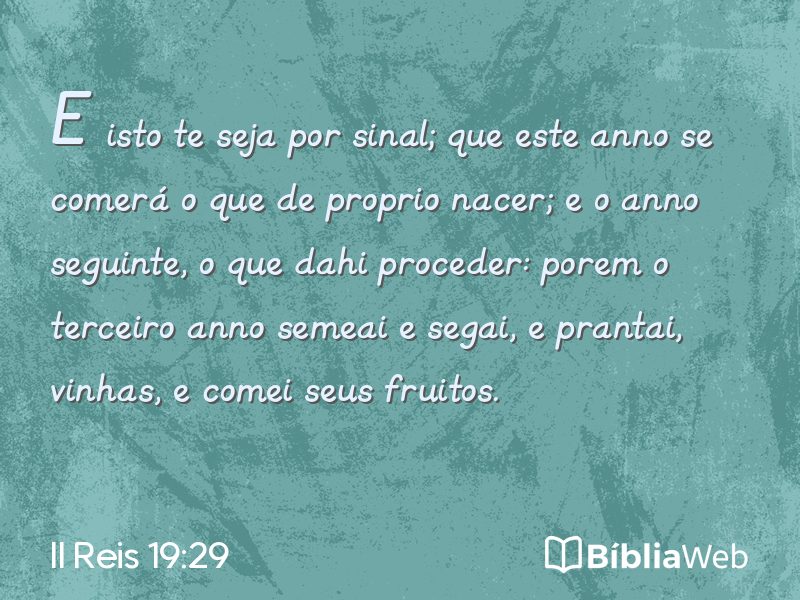 II Reis 19:29 em imagem para compartilhar