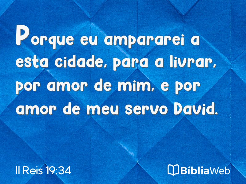 II Reis 19:34 em imagem para compartilhar