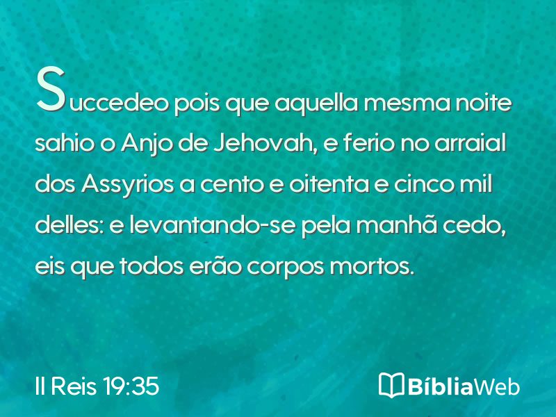 II Reis 19:35 em imagem para compartilhar