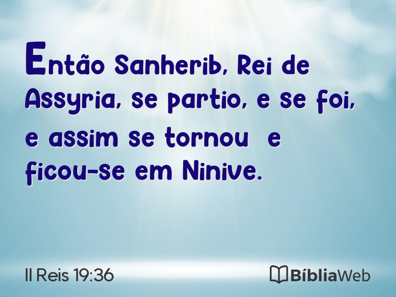 II Reis 19:36 em imagem para compartilhar