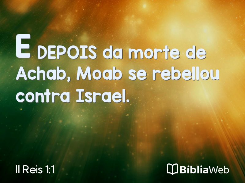 II Reis 1:1 em imagem para compartilhar