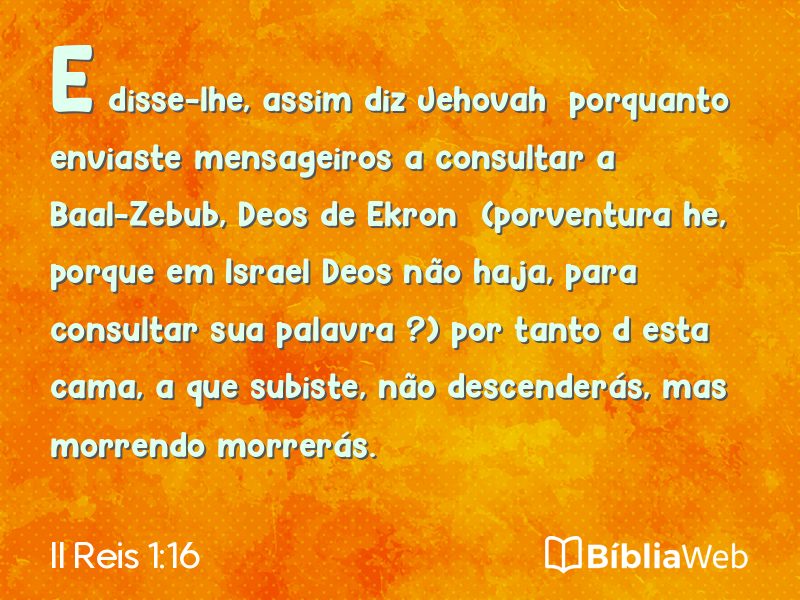 II Reis 1:16 em imagem para compartilhar