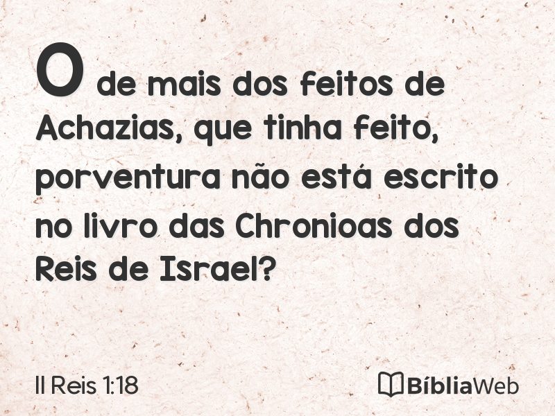 II Reis 1:18 em imagem para compartilhar