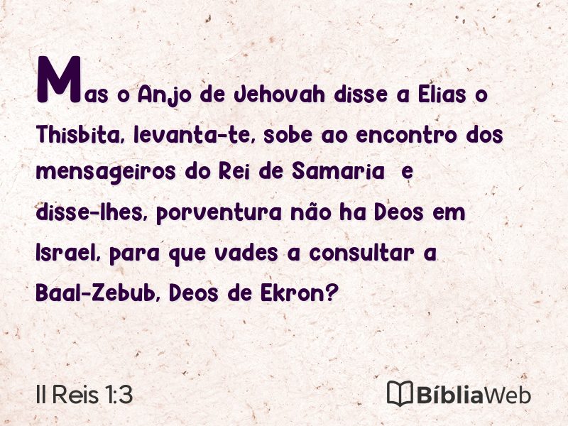 II Reis 1:3 em imagem para compartilhar