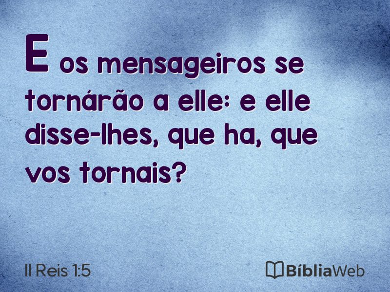 II Reis 1:5 em imagem para compartilhar
