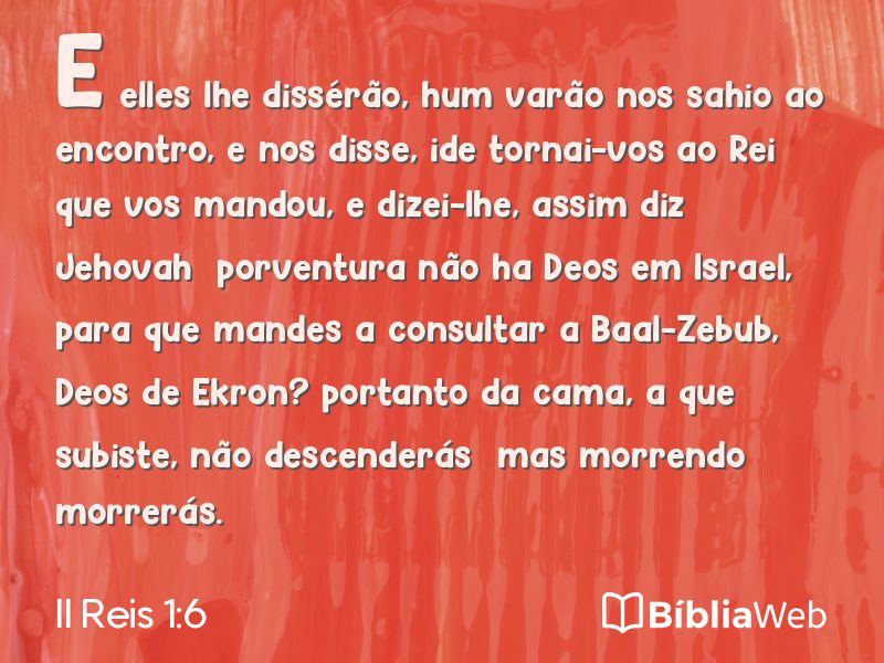 II Reis 1:6 em imagem para compartilhar