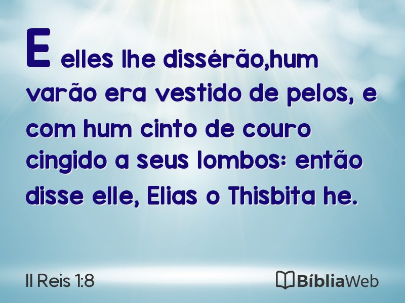 II Reis 1:8 em imagem para compartilhar