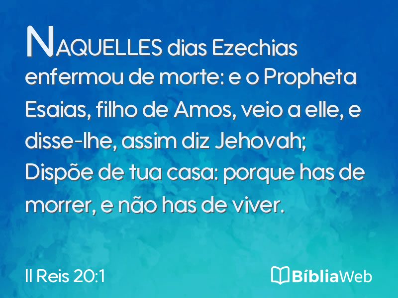 II Reis 20:1 em imagem para compartilhar