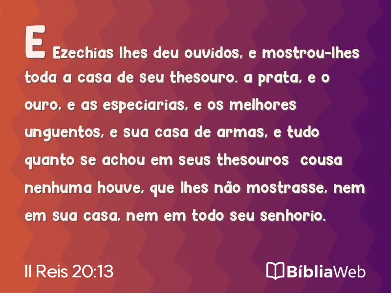 II Reis 20:13 em imagem para compartilhar