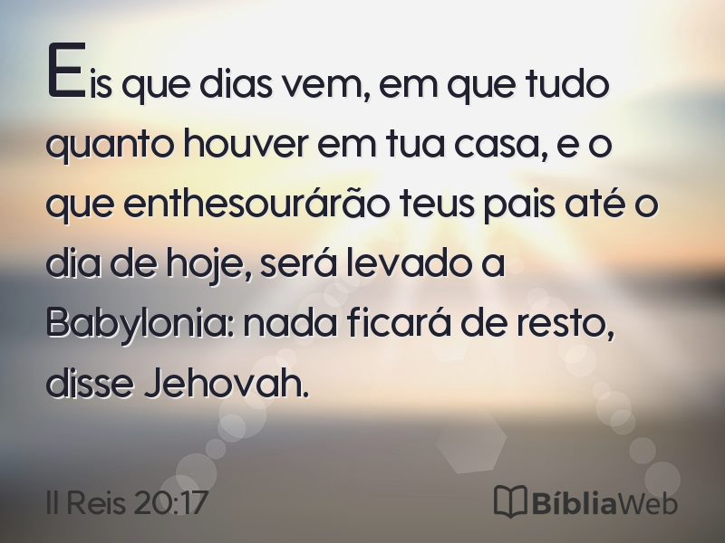 II Reis 20:17 em imagem para compartilhar