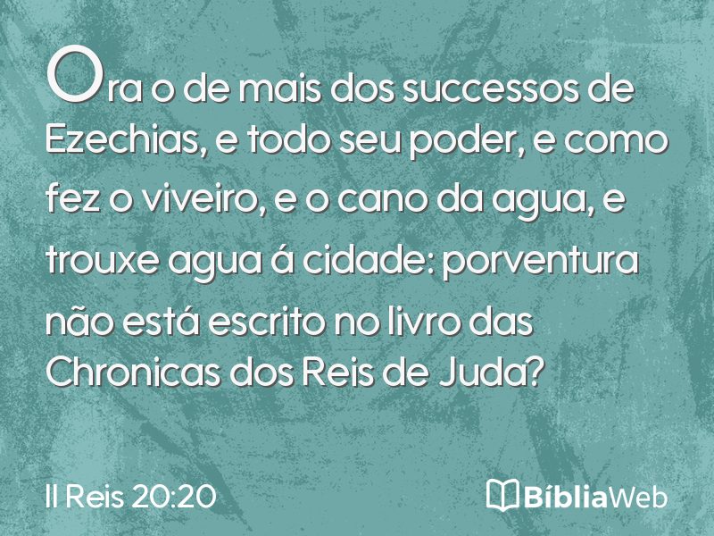 II Reis 20:20 em imagem para compartilhar