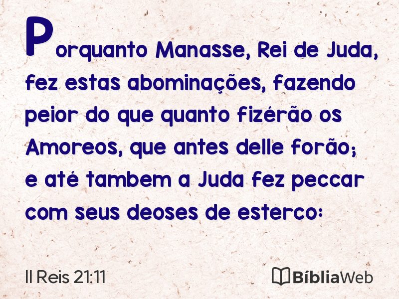II Reis 21:11 em imagem para compartilhar