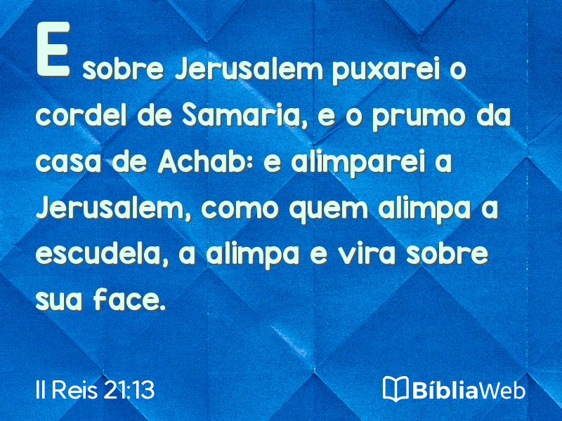 II Reis 21:13 em imagem para compartilhar