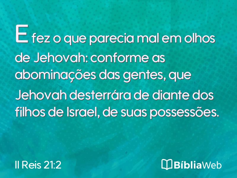 II Reis 21:2 em imagem para compartilhar