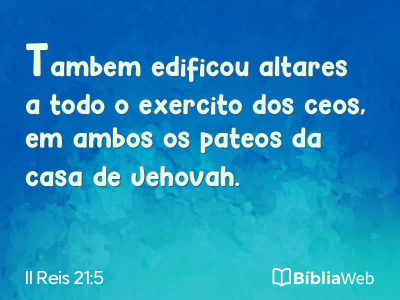 II Reis 21:5 em imagem para compartilhar