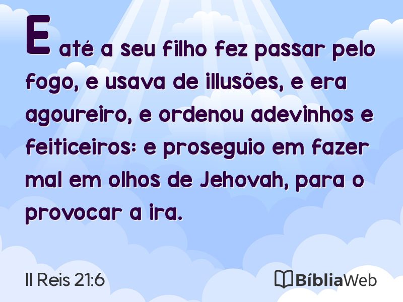 II Reis 21:6 em imagem para compartilhar