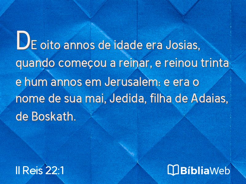 II Reis 22:1 em imagem para compartilhar