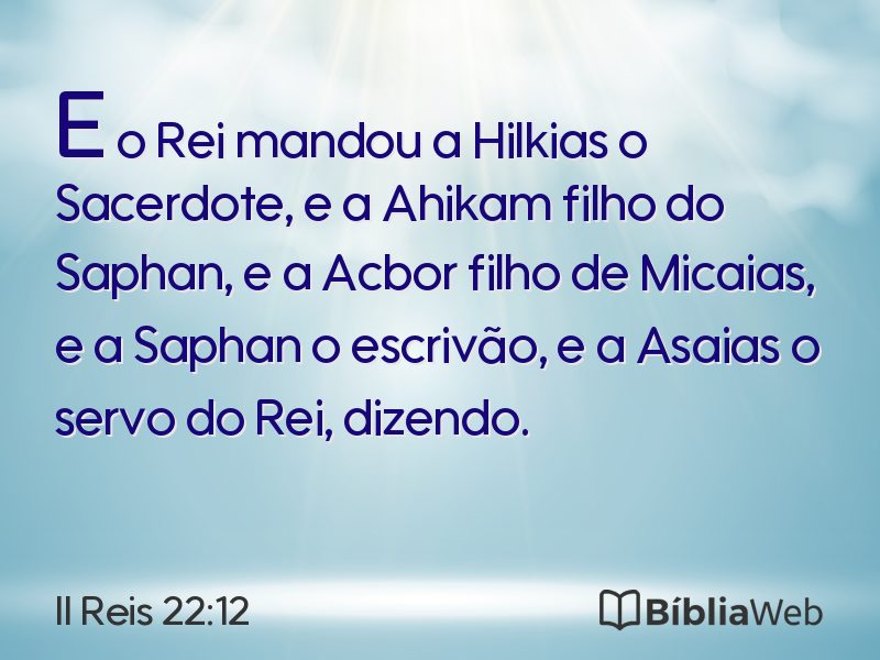 II Reis 22:12 em imagem para compartilhar