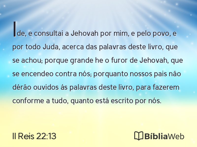 II Reis 22:13 em imagem para compartilhar