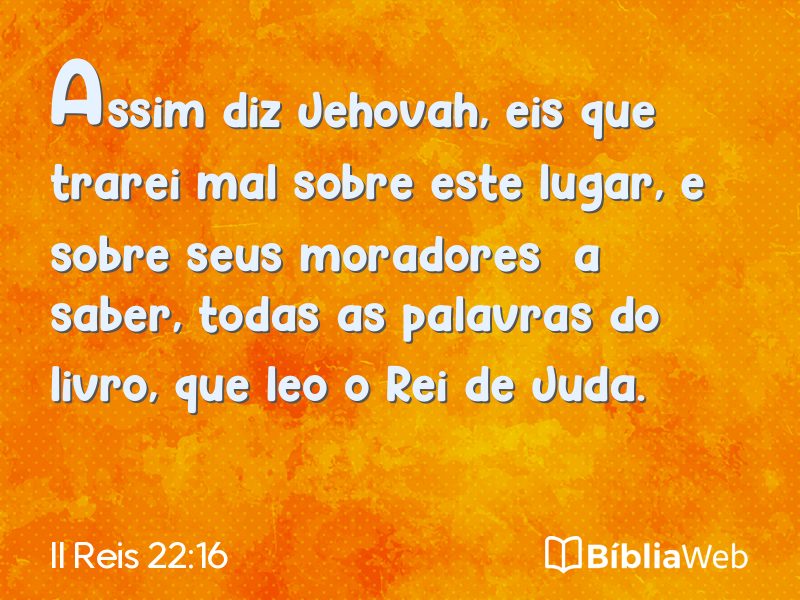 II Reis 22:16 em imagem para compartilhar