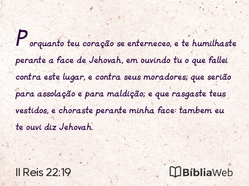 II Reis 22:19 em imagem para compartilhar