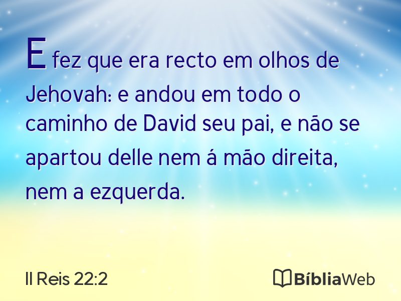 II Reis 22:2 em imagem para compartilhar