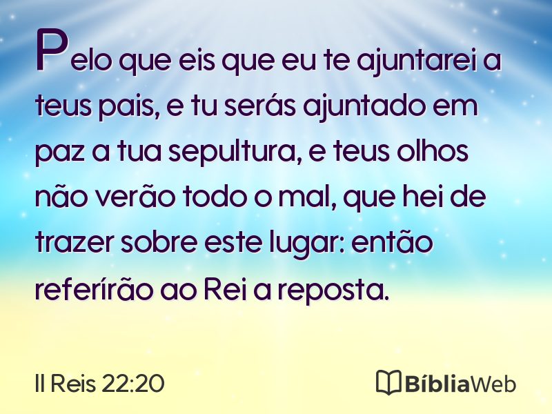 II Reis 22:20 em imagem para compartilhar