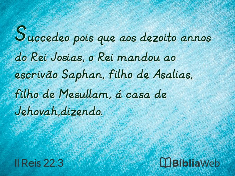 II Reis 22:3 em imagem para compartilhar