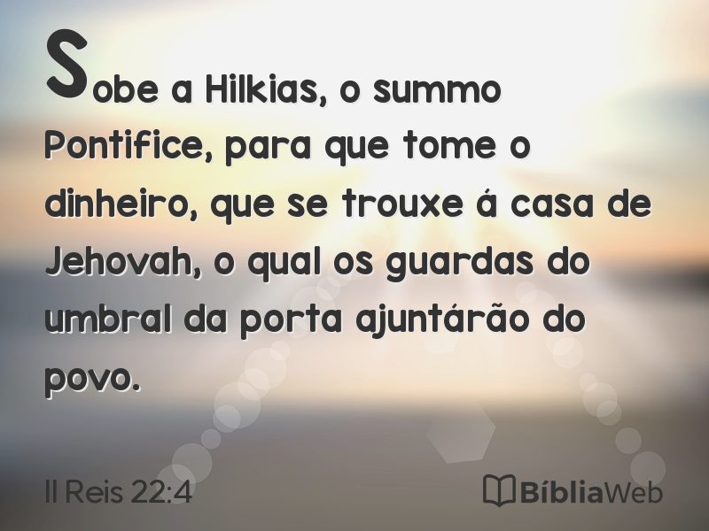 II Reis 22:4 em imagem para compartilhar