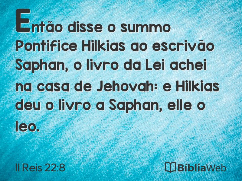II Reis 22:8 em imagem para compartilhar