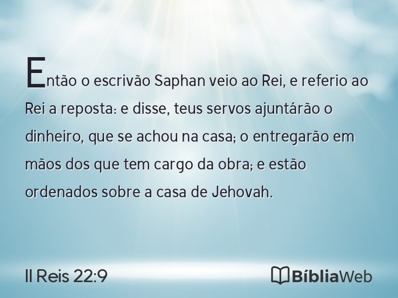 II Reis 22:9 em imagem para compartilhar