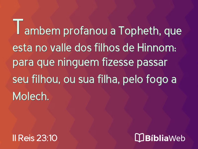 II Reis 23:10 em imagem para compartilhar