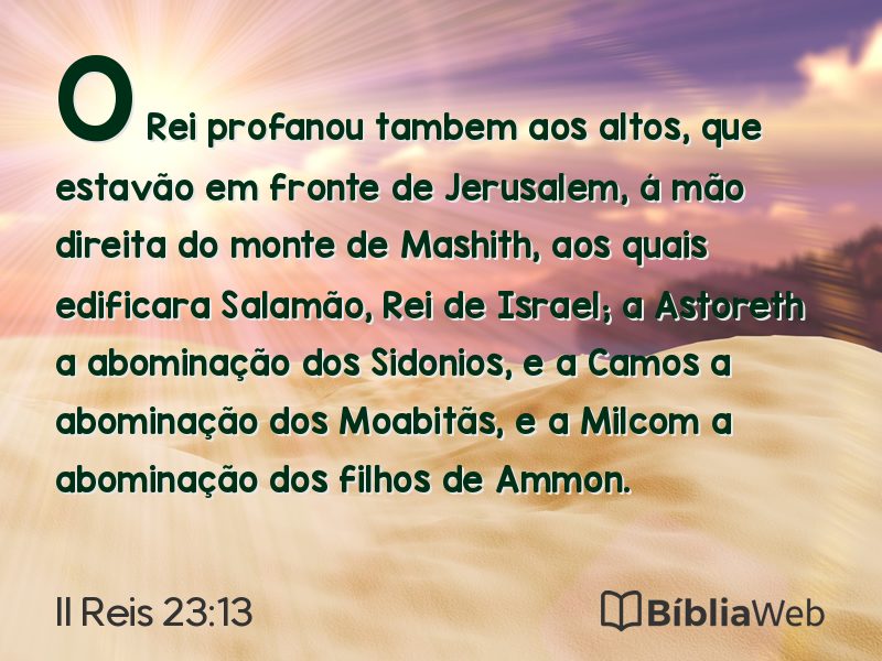 II Reis 23:13 em imagem para compartilhar