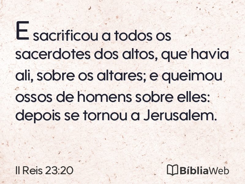 II Reis 23:20 em imagem para compartilhar