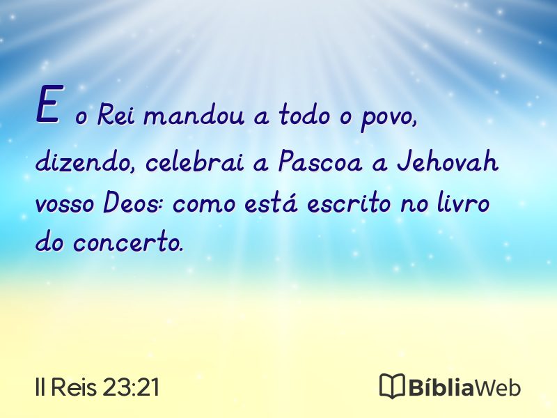 II Reis 23:21 em imagem para compartilhar