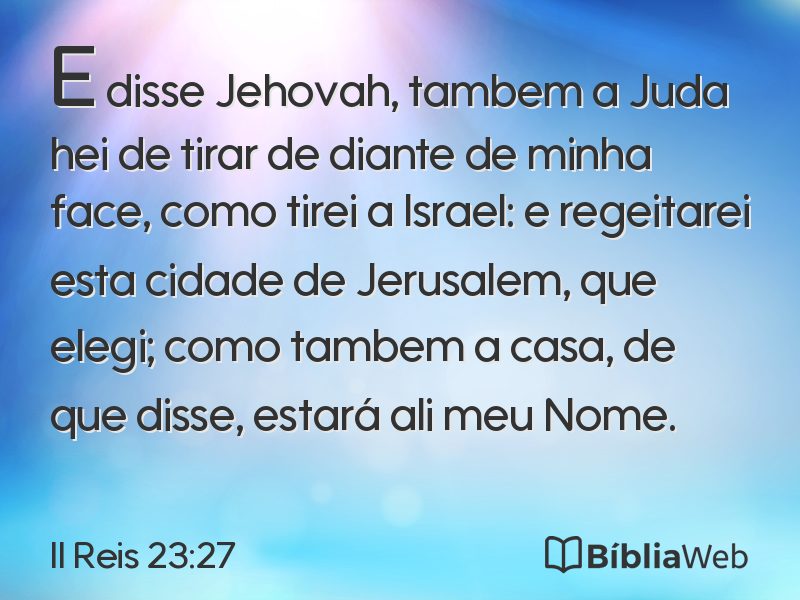 II Reis 23:27 em imagem para compartilhar