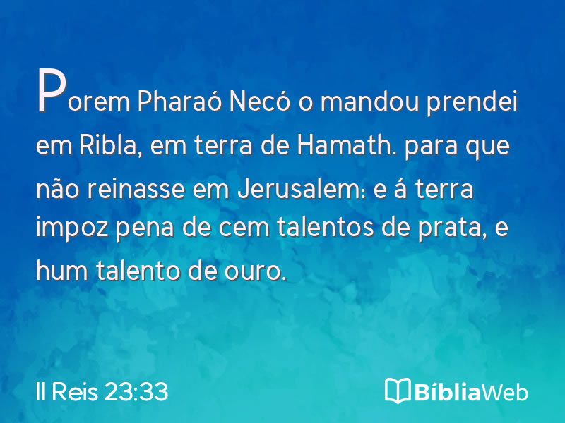 II Reis 23:33 em imagem para compartilhar