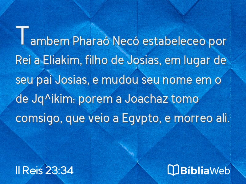II Reis 23:34 em imagem para compartilhar