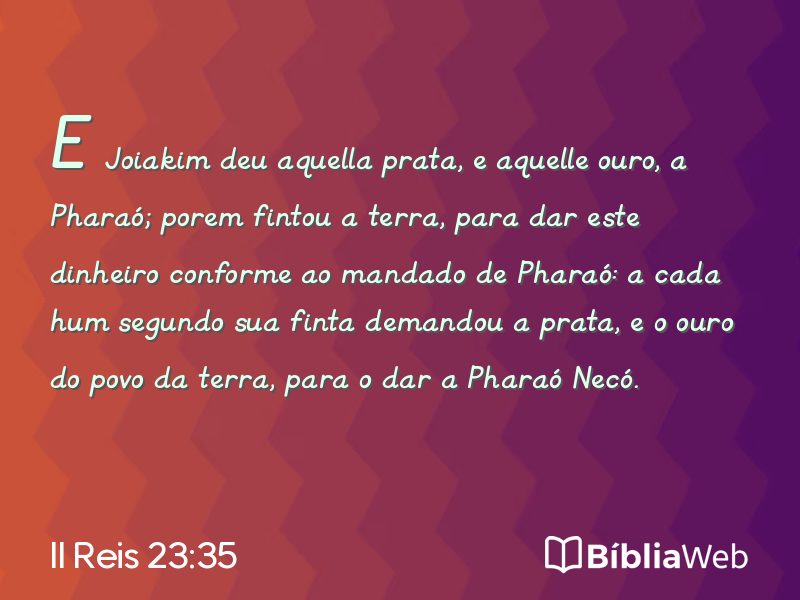 II Reis 23:35 em imagem para compartilhar
