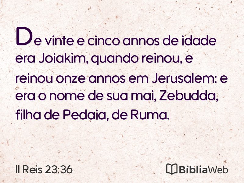II Reis 23:36 em imagem para compartilhar