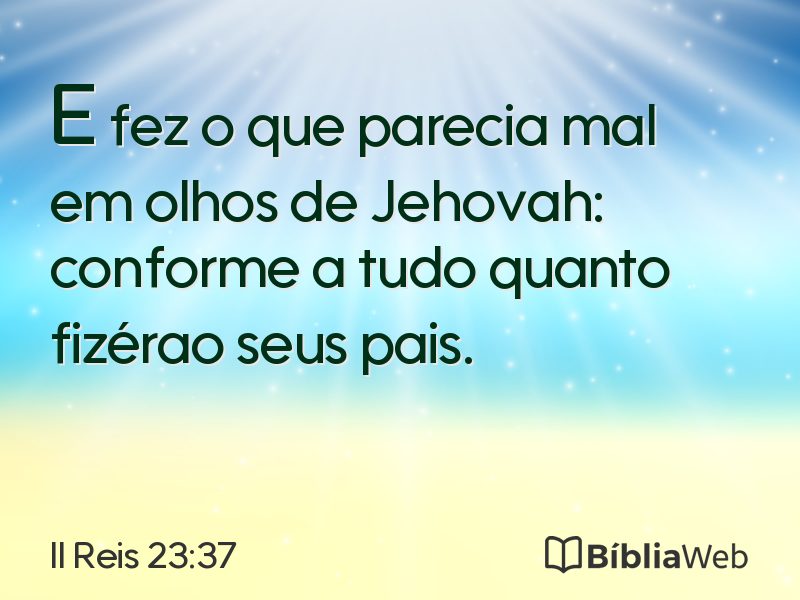II Reis 23:37 em imagem para compartilhar