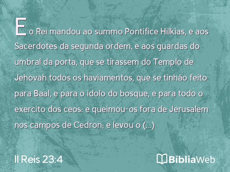 II Reis 23:4 em imagem para compartilhar