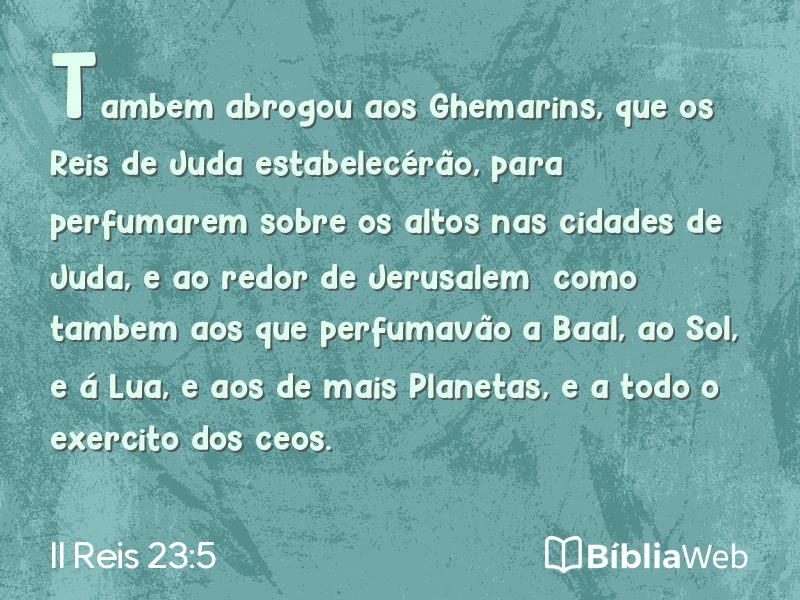 II Reis 23:5 em imagem para compartilhar